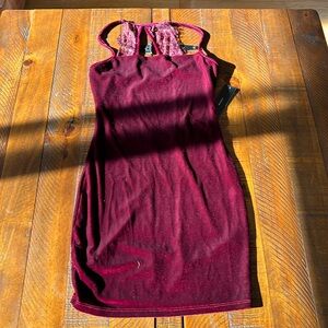 Lulu's Burgundy Backless Dress